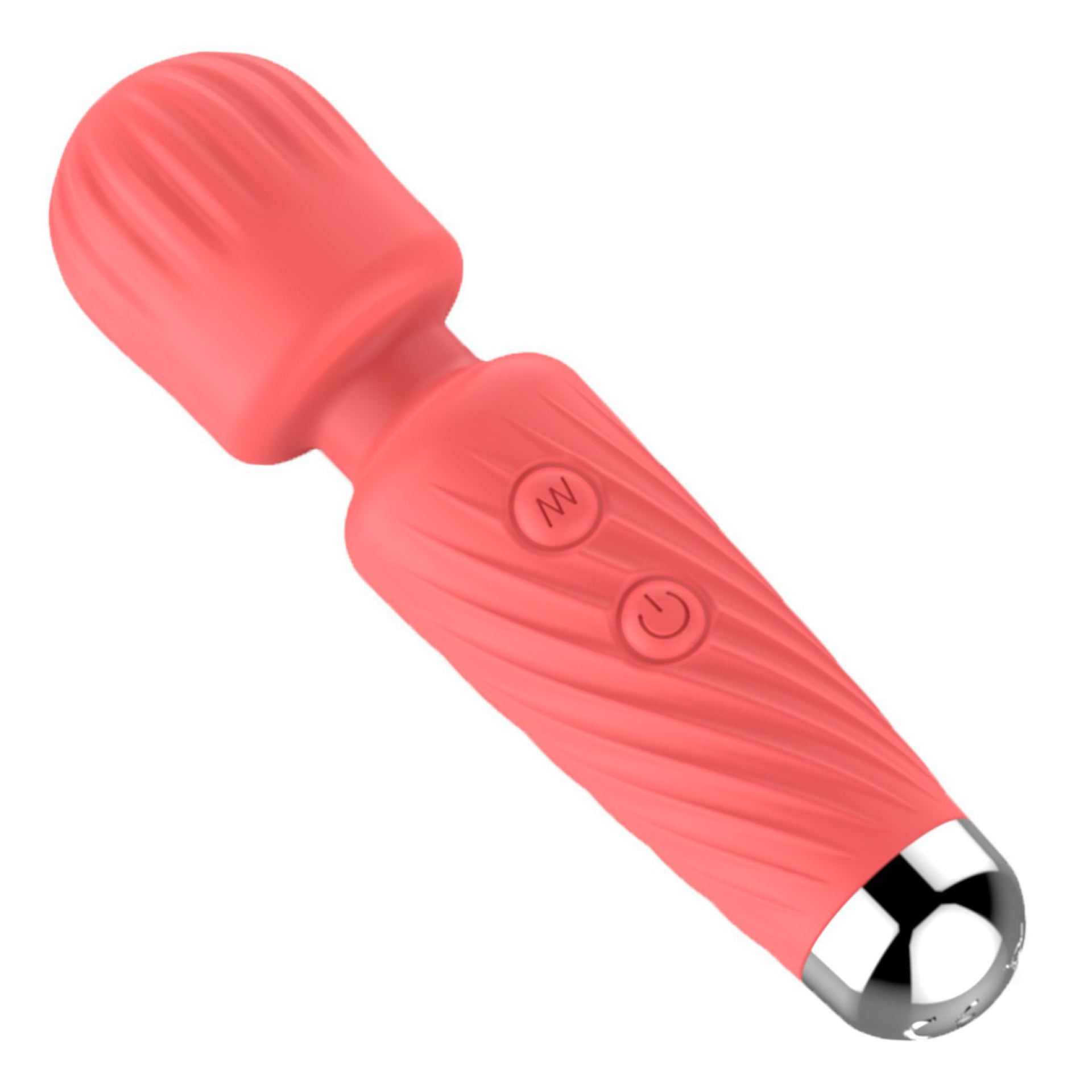 wand vibrator met reliëf 12,5cm lichtroze