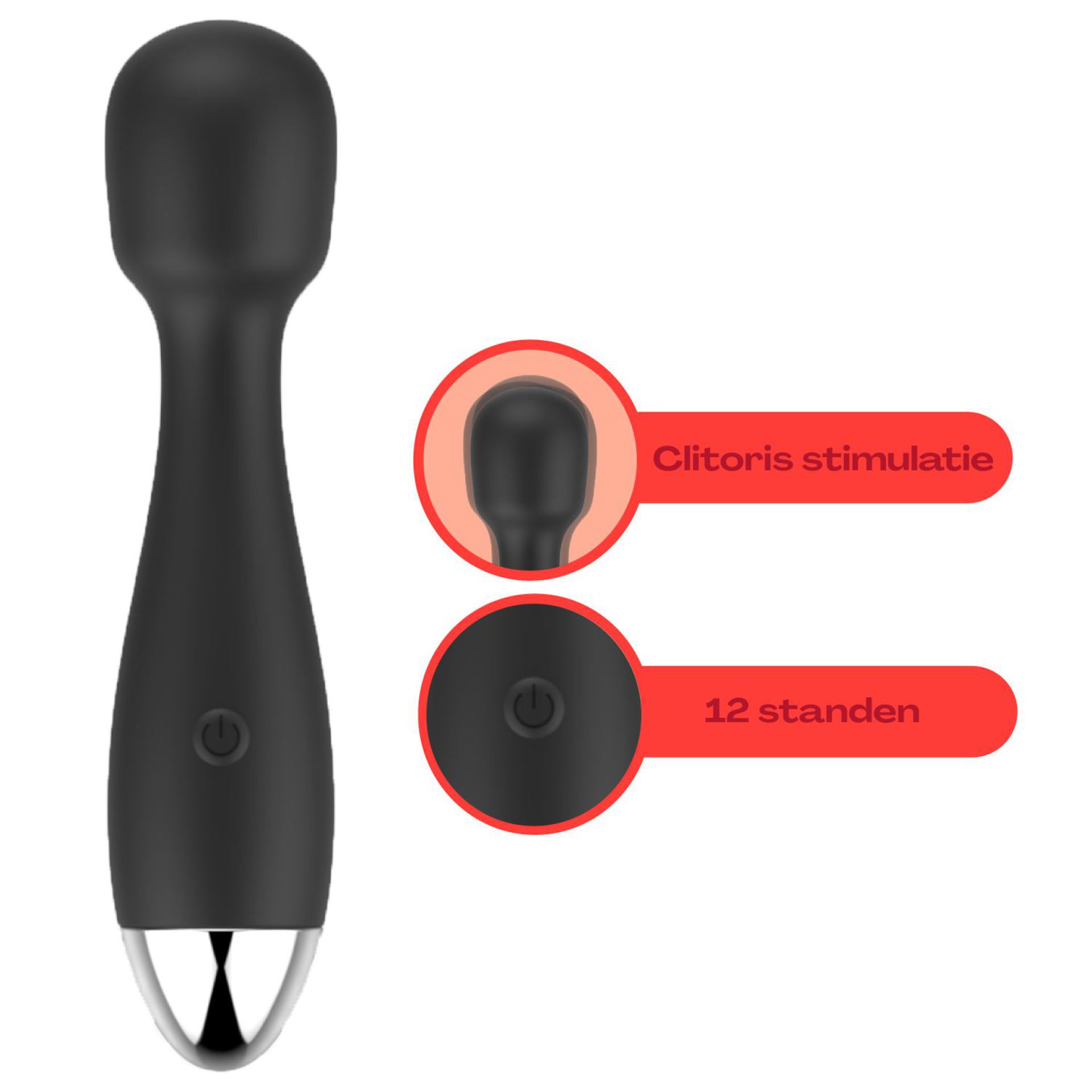 wand vibrator egaal 16,7cm zwart bestellen