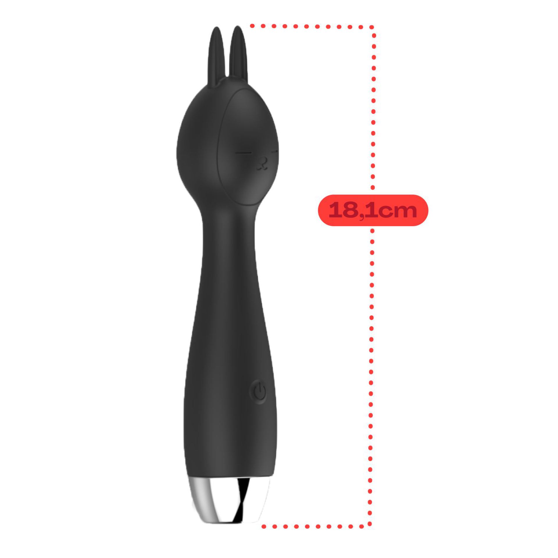 wand vibrator met oortjes 18,1cm zwart kopen