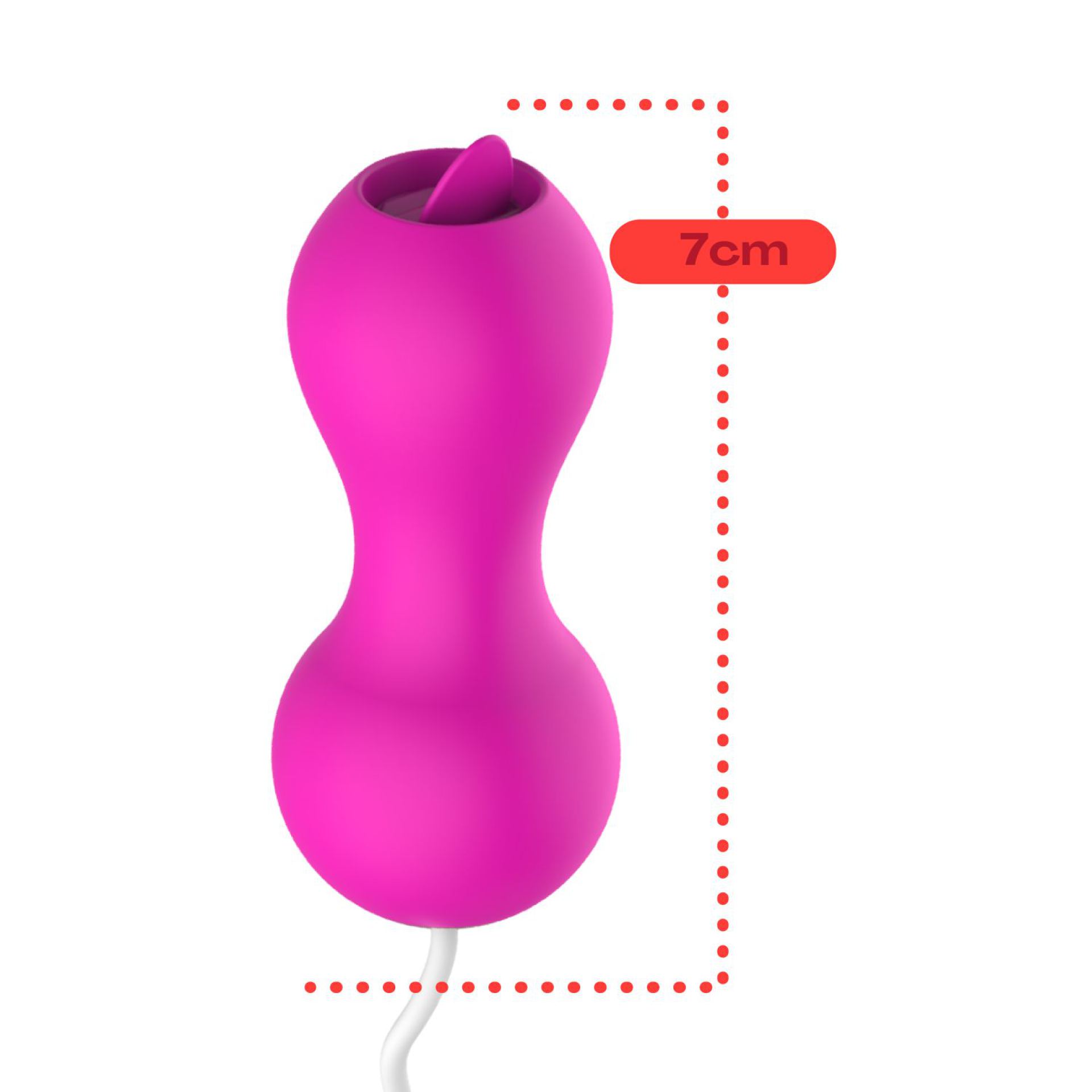 vibrerend ei met tong 7cm roze