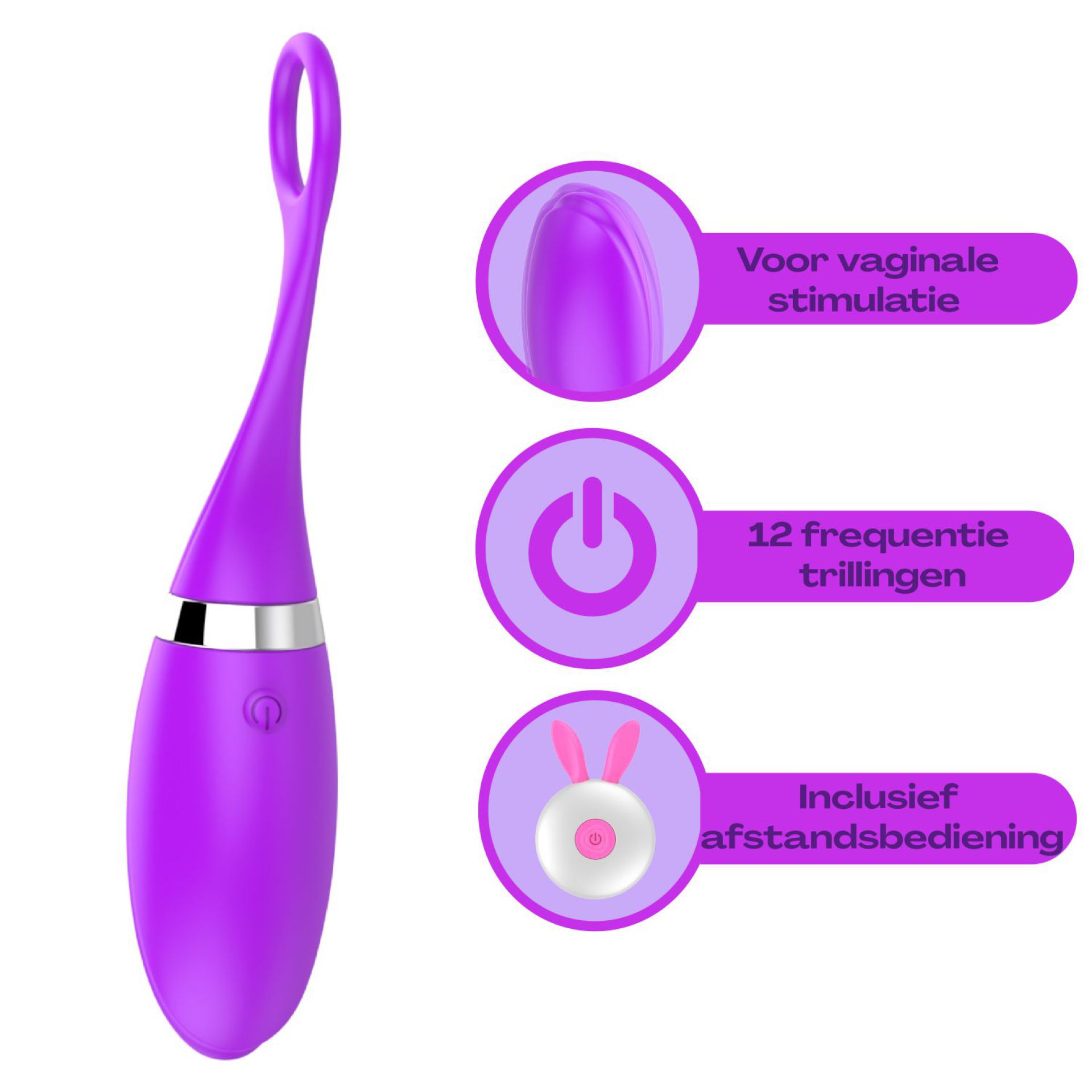 Vibrerend ei 18,6cm paars bestellen