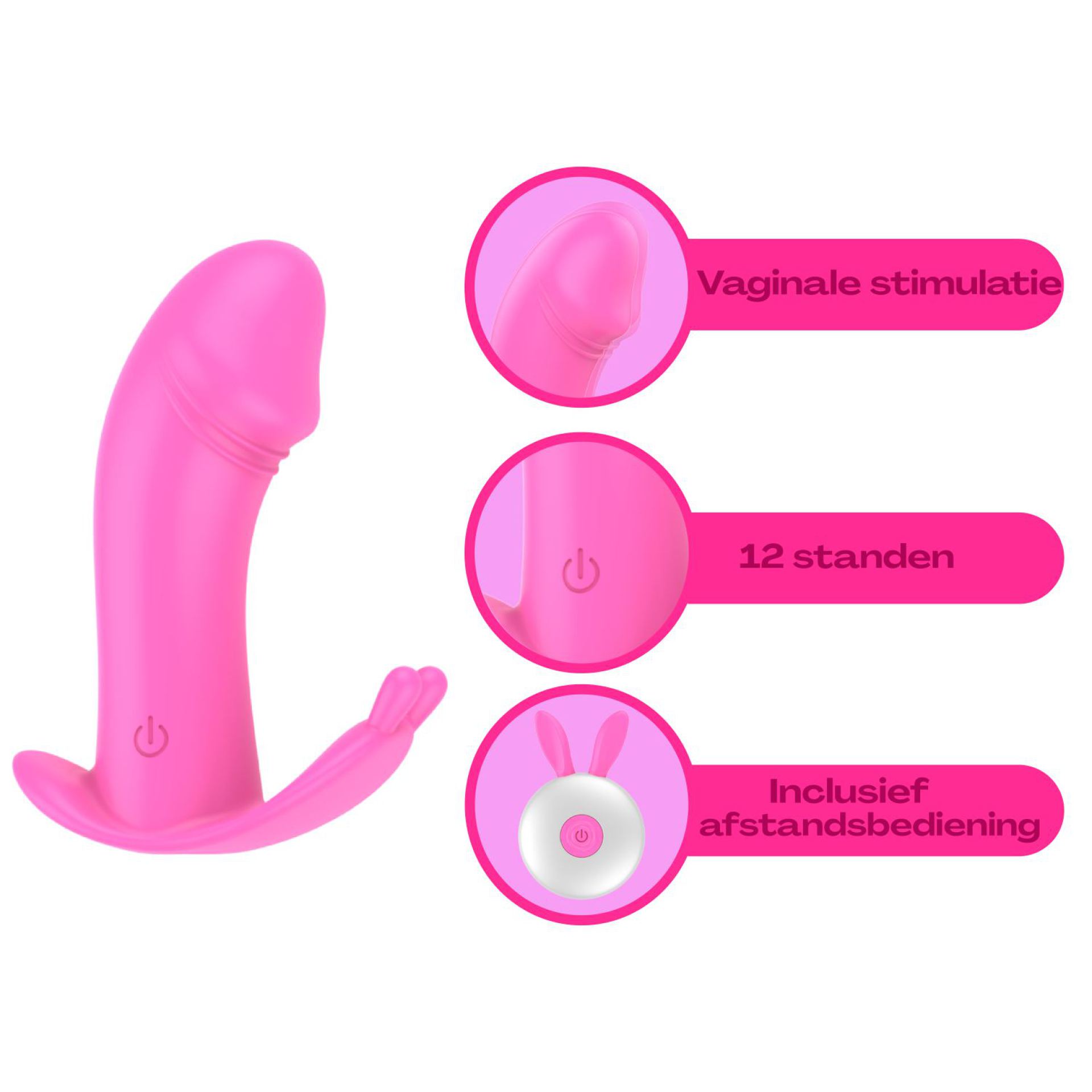 Tarzan vibrator met rabbit lichtroze 2 in 1