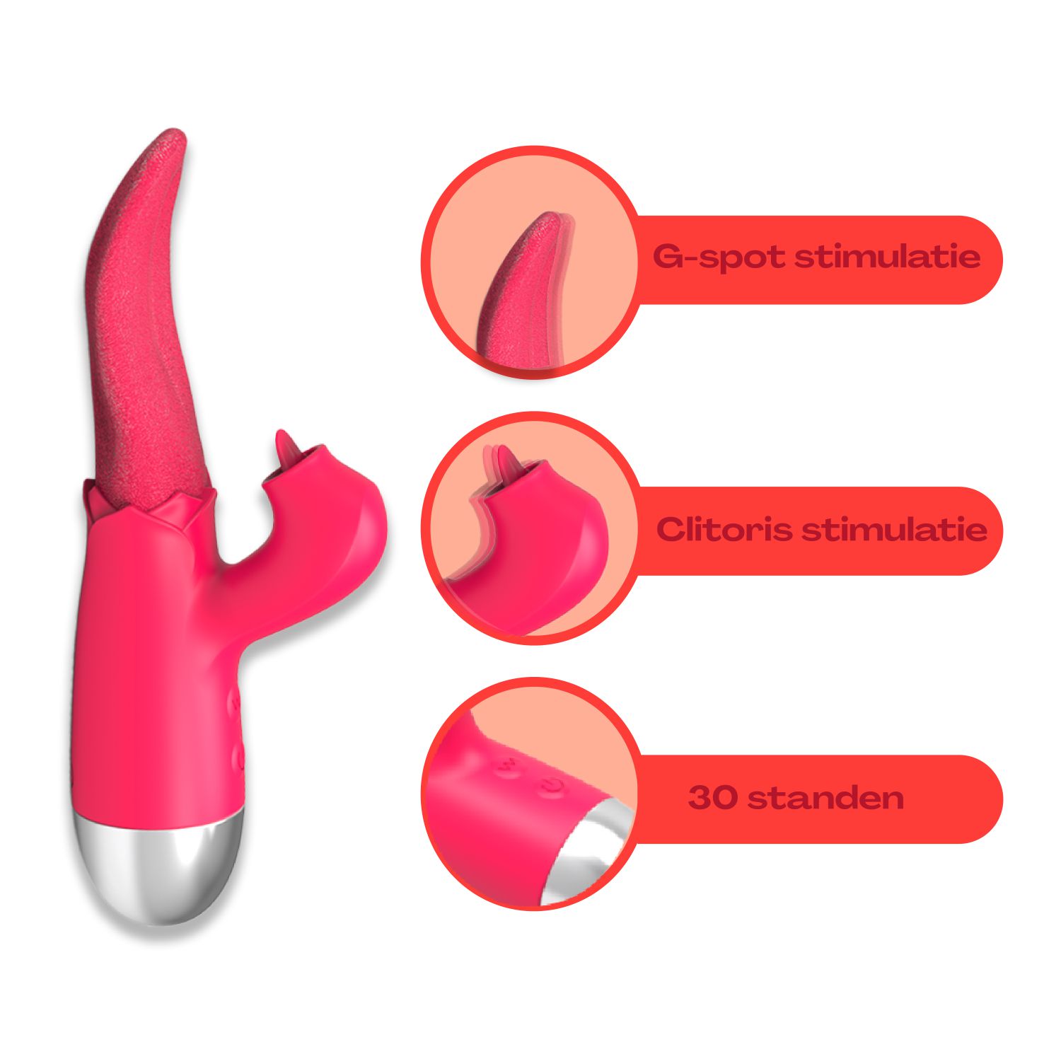 Goedkope Tarzan vibrator tong 16cm roze