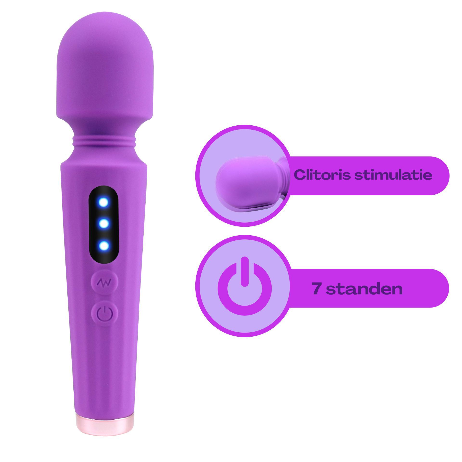 Wand vibrator groot 16cm paars bestellen