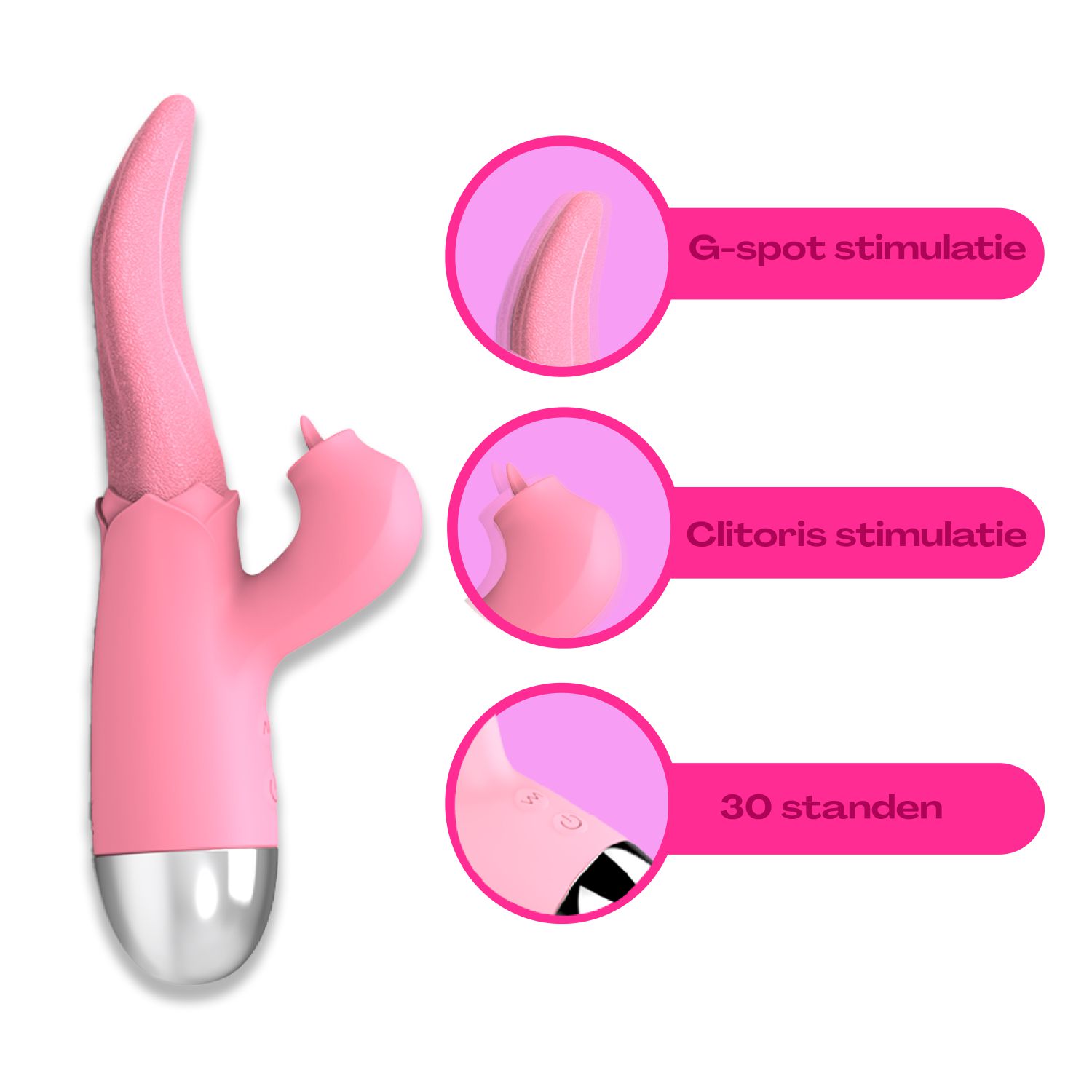 16cm lichtroze Tarzan vibrator tong