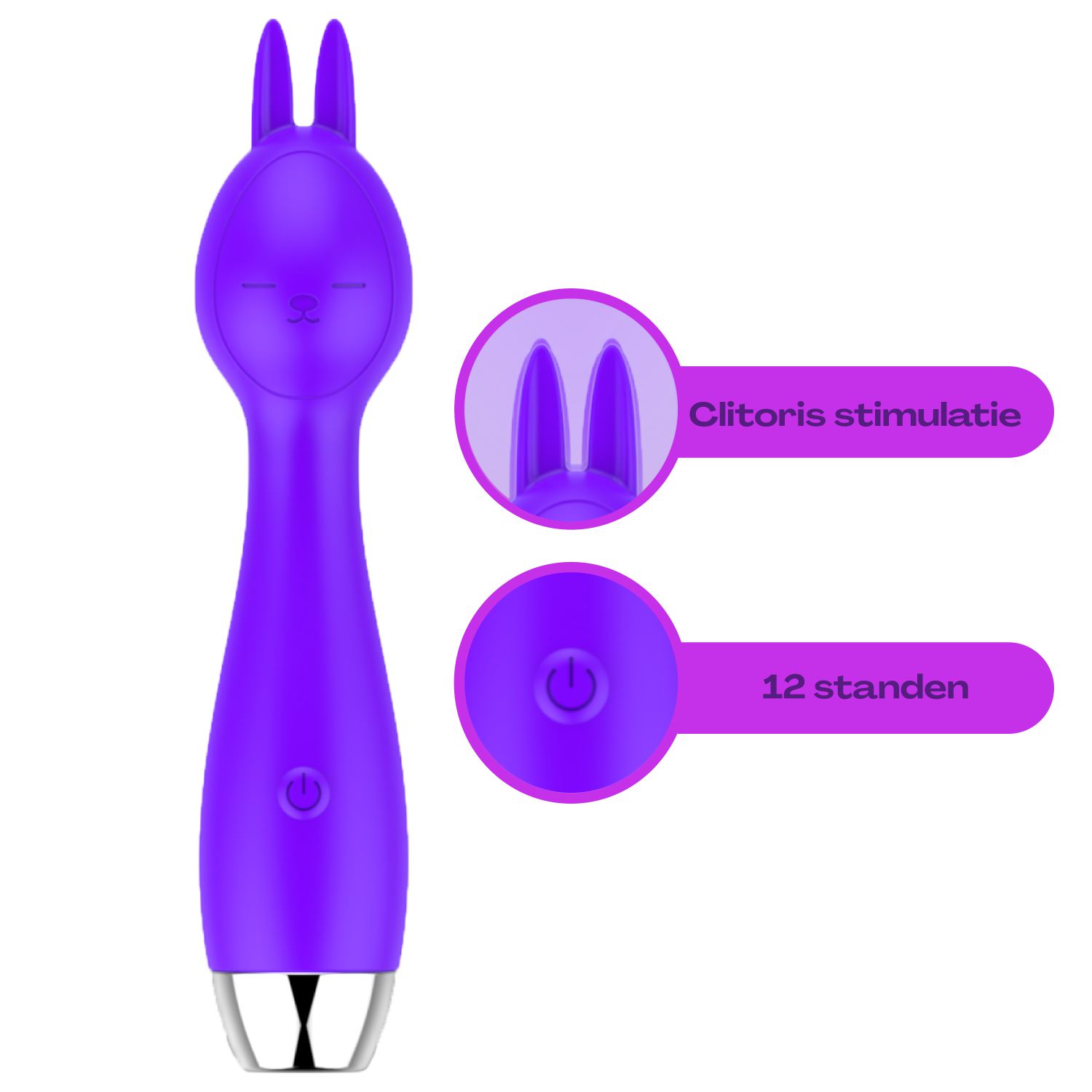 Goedkope Wand vibrator oortjes 18,1cm paars
