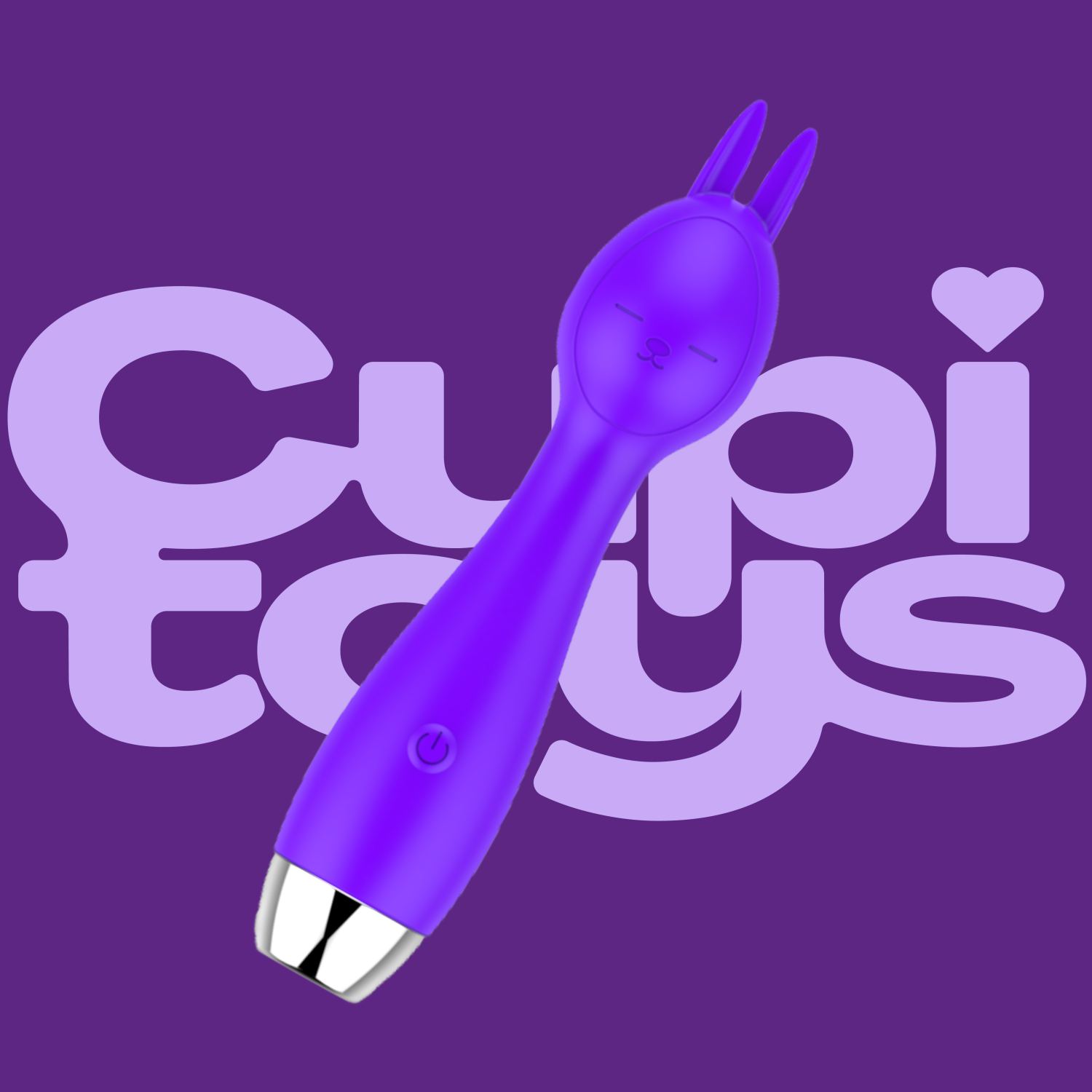 Wand vibrator met oortjes 18,1cm paars