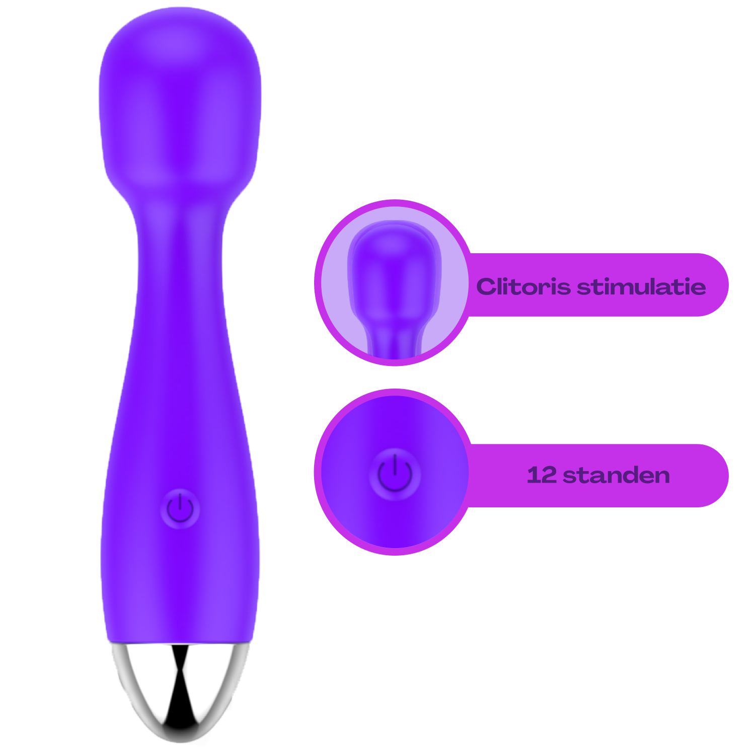 Goedkope Wand vibrator egaal 16,7cm paars